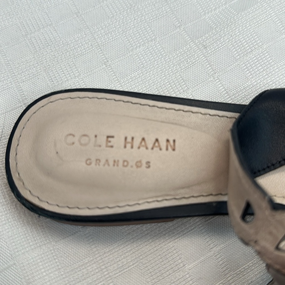 Cole Haan Merrit Leather Slingback Pointed Toe Flats in Black - Picture 7 of 9